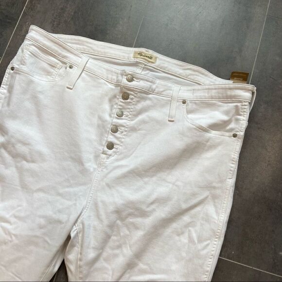 NWT Madewell High-Rise Skinny Crop Curvy Jeans in Pure White Size 37 - Picture 6 of 9